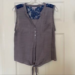 Tank top with tie front